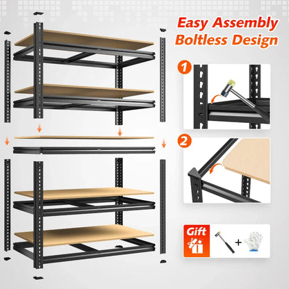 35.5"W Garage Shelves 2250lbs, Metal Shelving Unit for Pantry Kitchen Warehouse