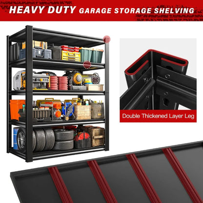 72"H Heavy Duty Garage Shelving 2500LBS Adjustable Basement Shelving for Warehouse Commercial Garage