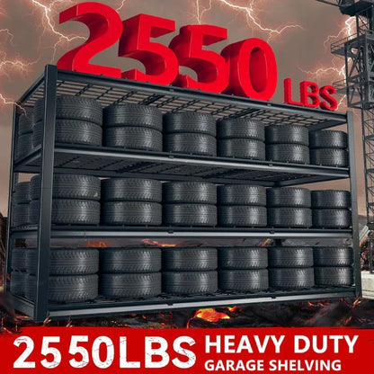 60"W 4-Tier Shelves for Storage 2550LBS Adjustable Garage Shelving Storage Racks  for  Pantry Garage Basement