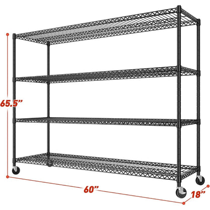 60” W Wire Shelving Units, 2399lbs Adjustable Steel Shelving Racks, Storage Shelves for Pantry Kitchen Commercial