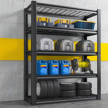 2 Packs 35.6"W Steel Shelving 2500LBS Heavy Duty Storage Shelves Adjustable Storage Shelves for Garage, Kitchen,Basement