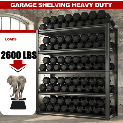 5 Tier 72"H Garage Shelving,Adjustable Steel Storage Shelves 2600lbs for Warehouse,Basement,Garage,Industrial