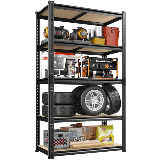 35.5“W Garage Storage Shelves, 5-Tier Adjustable Storage Rack, 2000 Lbs Heavy Duty Shelving Units, Metal Shelves for Pantry Kitchen Dorm