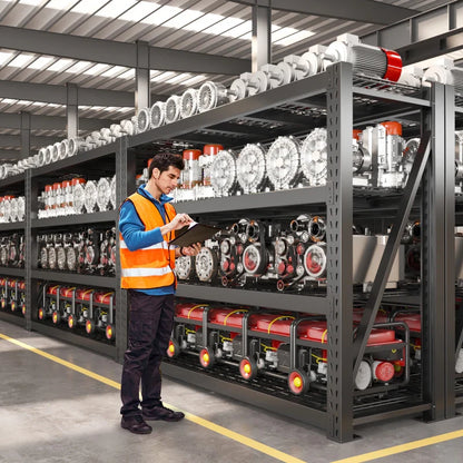 shelves 4-Tier Industrial Storage Rack 77.2"W 8500LBS Shelves with Metal Heavy Duty Garage Shelving Adjustable Shelving for Warehouse, Industrial, basement, Laboratory
