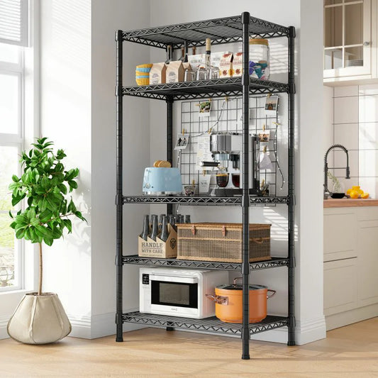 24"W Wire Shelving Units,5-Tier Adjusatble, 850lbs Metal Wire Shelf for Kitchen Pantry Basement