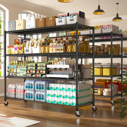 60” W Wire Shelving Units, 2399lbs Adjustable Steel Shelving Racks, Storage Shelves for Pantry Kitchen Commercial
