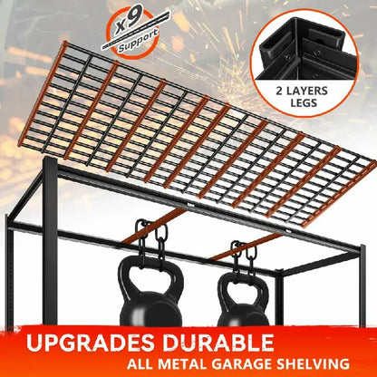 2-Pack 60" W Industrial Steel Shelving Heavy Duty Adjustable Garage Shelves for Warehouse, Garage, Basement