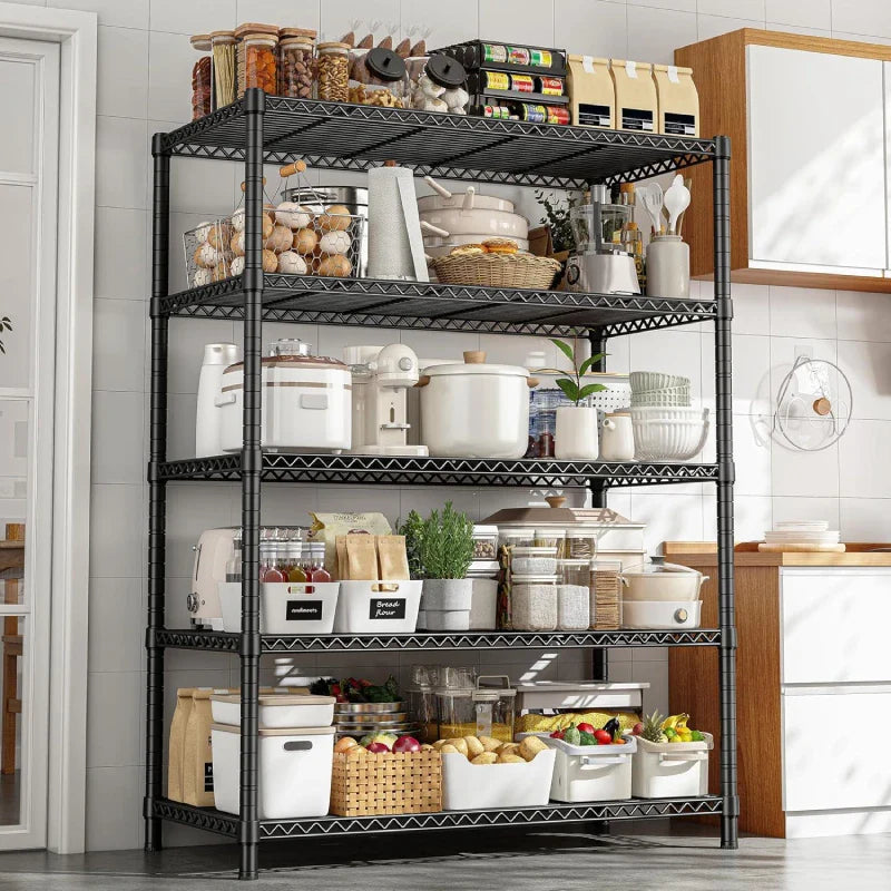 35.4"W Wire Shelving Units, 5 Tier Adjustable Storage Rack, Metal Commercial Shelves for Pantry Kitchen Dorm