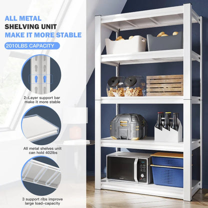 72"H Metal Storage Rack 2000LBS Adjustable Shelving for Kitchen, Living room