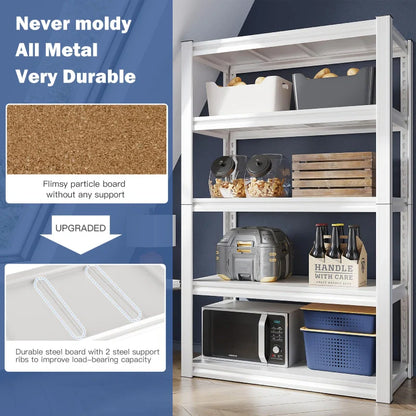 72"H Metal Storage Rack 2000LBS Adjustable Shelving for Kitchen, Living room