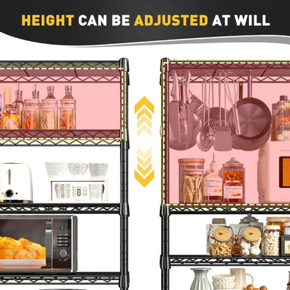 Tall Wire Shelving Units，Adjustable Outdoor Metal Shelves, Storage Shelves for Kitchen Pantry Dorm