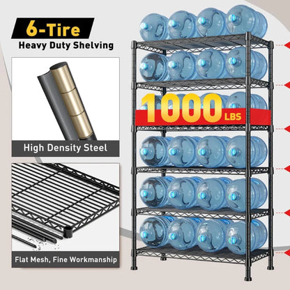 Tall Wire Shelving Units，Adjustable Outdoor Metal Shelves, Storage Shelves for Kitchen Pantry Dorm