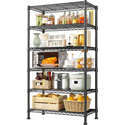 Tall Wire Shelving Units，Adjustable Outdoor Metal Shelves, Storage Shelves for Kitchen Pantry Dorm
