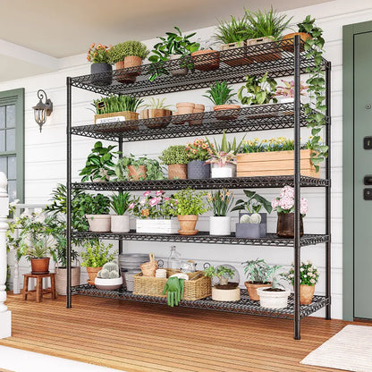 55.5"W Wire Shelving, 3200 lbs Heavy Duty Storage Racks, Metal Shelves for Garage Kitchen Basement