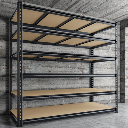 59.8”W Boltless Shelving Units, 6-Tier Heavy Duty Steel Garage Shelf Load 3000lbs, Commercial Shelving Rack for Pantry Kitchen Basement