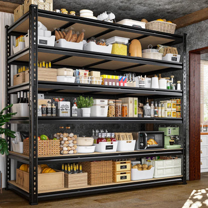 59.8”W Boltless Shelving Units, 6-Tier Heavy Duty Steel Garage Shelf Load 3000lbs, Commercial Shelving Rack for Pantry Kitchen Basement