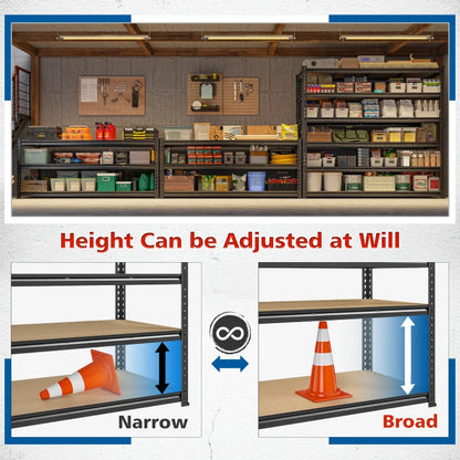 59.8”W Boltless Shelving Units, 6-Tier Heavy Duty Steel Garage Shelf Load 3000lbs, Commercial Shelving Rack for Pantry Kitchen Basement