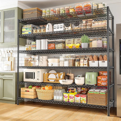 83”H 6-Tier Metal Wire Shelves, 3840lbs Heavy Duty Storage Shelves , Adjustable Storage Rack for Garage Kitchen Pantry Commercial