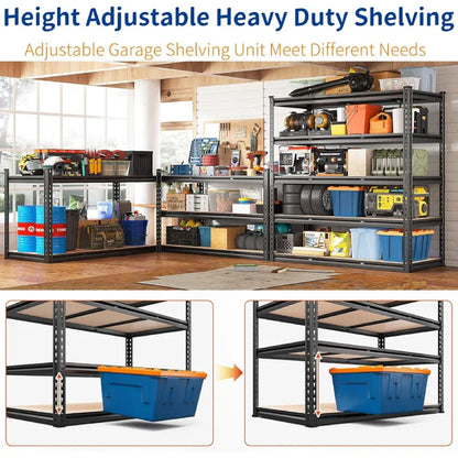2 Pack 48"W Storage Shelves, 3000lbs Steel Shelving Racks, Freestanding Garage shelving for Basement Warehouse