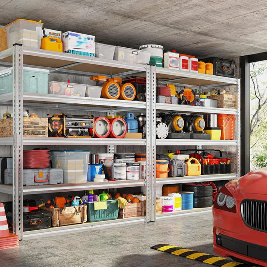 Industrial Shleving Units, 2500lbs Heavy Duty Garage Shelves, Metal Storage Rack for Basement Warehouse Commercial, Galvanized