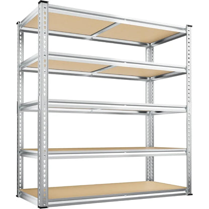 Industrial Shleving Units, 2500lbs Heavy Duty Garage Shelves, Metal Storage Rack for Basement Warehouse Commercial, Galvanized