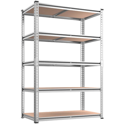 35.5"W Garage Shelving, 5-Tier Adjustable Metal Shelves, Storage Rack for Kitchen Pantry Basement, Galvanized