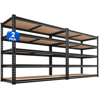 2-Pack 40"W Garage Storage Shelves, 2500lbs Heavy Duty Steel Shelving, Adjustable Storage Rack for Basement Commercial