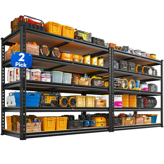 2-Pack 40"W Garage Storage Shelves, 2500lbs Heavy Duty Steel Shelving, Adjustable Storage Rack for Basement Commercial