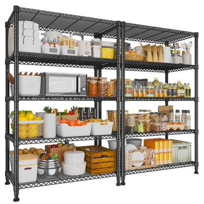 Tall Wire Shelving Units，Adjustable Outdoor Metal Shelves, Storage Shelves for Kitchen Pantry Dorm