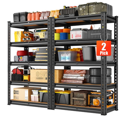Storage Shelves Load 2020lbs, 5-Tier Adjustable Metal Shelving Units, Shelving Rack for Closet Kitchen Pantry
