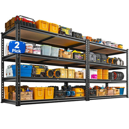 2-Pack 40"W Garage Storage Shelves, 2500lbs Heavy Duty Steel Shelving, Adjustable Storage Rack for Basement Commercial