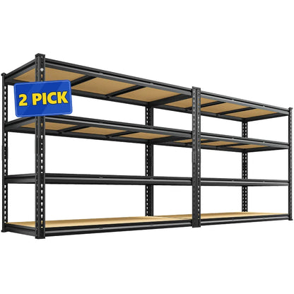 2 Pack 48"W Storage Shelves, 3000lbs Steel Shelving Racks, Freestanding Garage shelving for Basement Warehouse