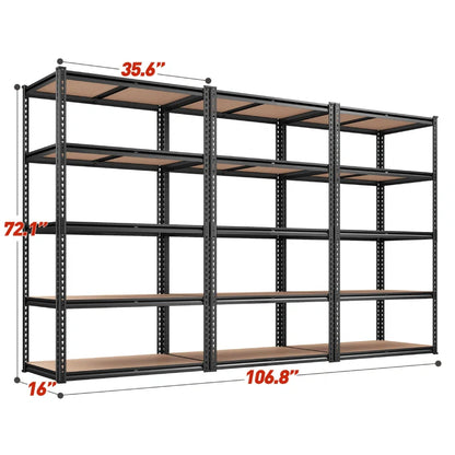 5-Tier Boltless Shelving Units, 2020 lbs Adjustable Steel Garage Shelving Racks for Basement Kitchen Closet