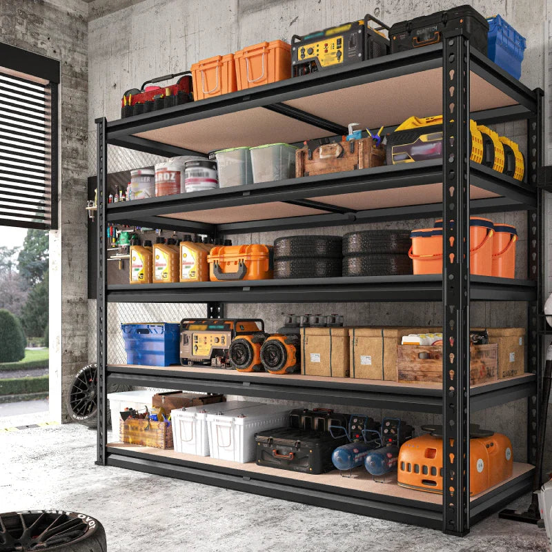 40"W x 20"D Freestanding Garage Shelving, 2,500lbs Heavy Duty Steel Shelves, Adjustable Commercial Shelving Racks for Basement Pantry Kitchen
