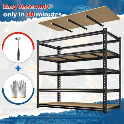 55"W Boltless Shelving Units, 6-Tier Heavy Duty Freestanding Garage Shelves Load 3060lbs, Steel Storage Racks for Pantry Basement Commercial