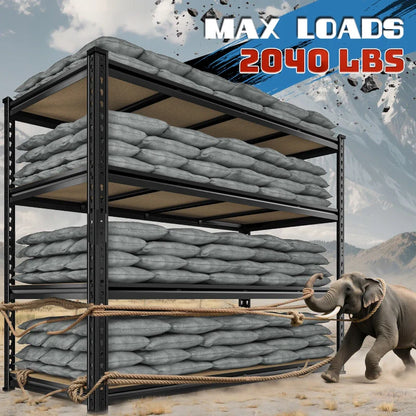 55"W Boltless Shelving Units, 6-Tier Heavy Duty Freestanding Garage Shelves Load 3060lbs, Steel Storage Racks for Pantry Basement Commercial