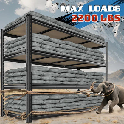 59.8”W Boltless Shelving Units, 6-Tier Heavy Duty Steel Garage Shelf Load 3000lbs, Commercial Shelving Rack for Pantry Kitchen Basement