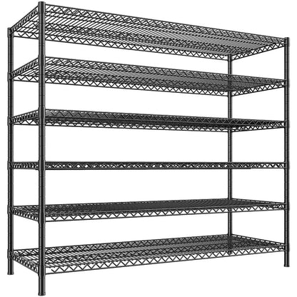 83”H 6-Tier Metal Wire Shelves, 3840lbs Heavy Duty Storage Shelves , Adjustable Storage Rack for Garage Kitchen Pantry Commercial
