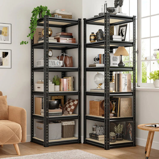 16"W Corner Shelves, 6-Tier Adjustable Storage Shelving Units, 2250lbs Corner Shelf for Living Room Pantry Dorm