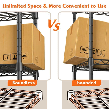 6-Tier Wire Shelving Units, 1000lbs Metal Wire Rack, Adjustable Pantry Shelf, Outdoor Metal Shelves