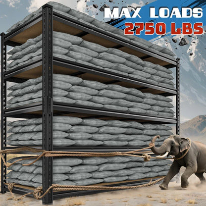 59.8”W Boltless Shelving Units, 6-Tier Heavy Duty Steel Garage Shelf Load 3000lbs, Commercial Shelving Rack for Pantry Kitchen Basement
