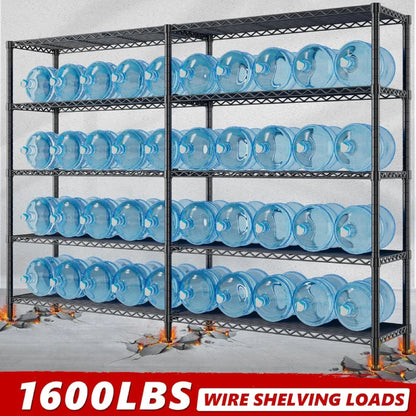 72"H Wire Shelving, 1600Lbs Metal L Shaped Shelves Adjustable, 70"W Storage Racks for Pantry Kitchen