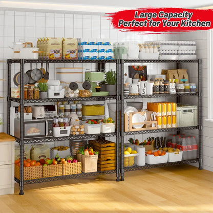 Tall Wire Shelving Units，Adjustable Outdoor Metal Shelves, Storage Shelves for Kitchen Pantry Dorm