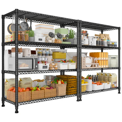 Tall Wire Shelving Units，Adjustable Outdoor Metal Shelves, Storage Shelves for Kitchen Pantry Dorm