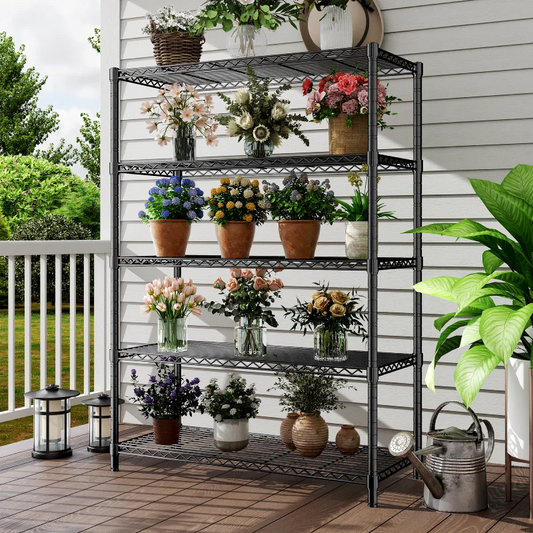 35.4"W Wire Shelving Units, 5 Tier Adjustable Storage Rack, Metal Commercial Shelves for Pantry Kitchen Dorm