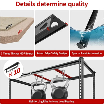 2 Pack 48"W Storage Shelves, 3000lbs Steel Shelving Racks, Freestanding Garage shelving for Basement Warehouse