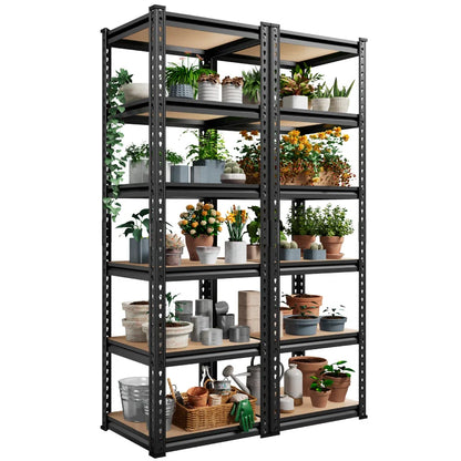 16"W Corner Shelves, 6-Tier Adjustable Storage Shelving Units, 2250lbs Corner Shelf for Living Room Pantry Dorm