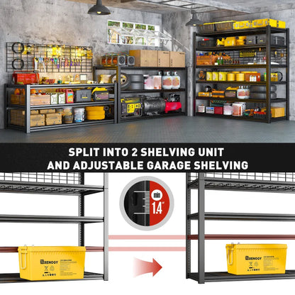 7 Tiers Industrial Shelving 3500LBS Heavy Duty Garage Shelving 48"W Adjustable Storage Racks for Basement Warehouse Garage