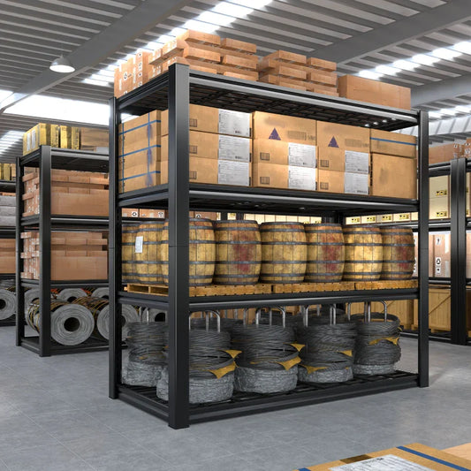 59.9H 4 Tiers Industrial Shelves Adjustable Shelving for Garage Warehouse Basement Loads 2200LBS