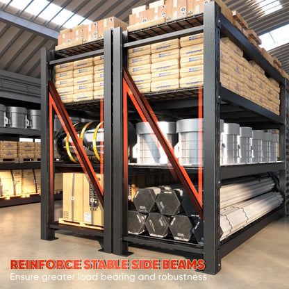 9400LBS Heavy Duty Industrial Shelving 72"H Garage Shelving 4 -Tier Adjustable Storage Shelves for Warehouse, Garage, Basement Shop